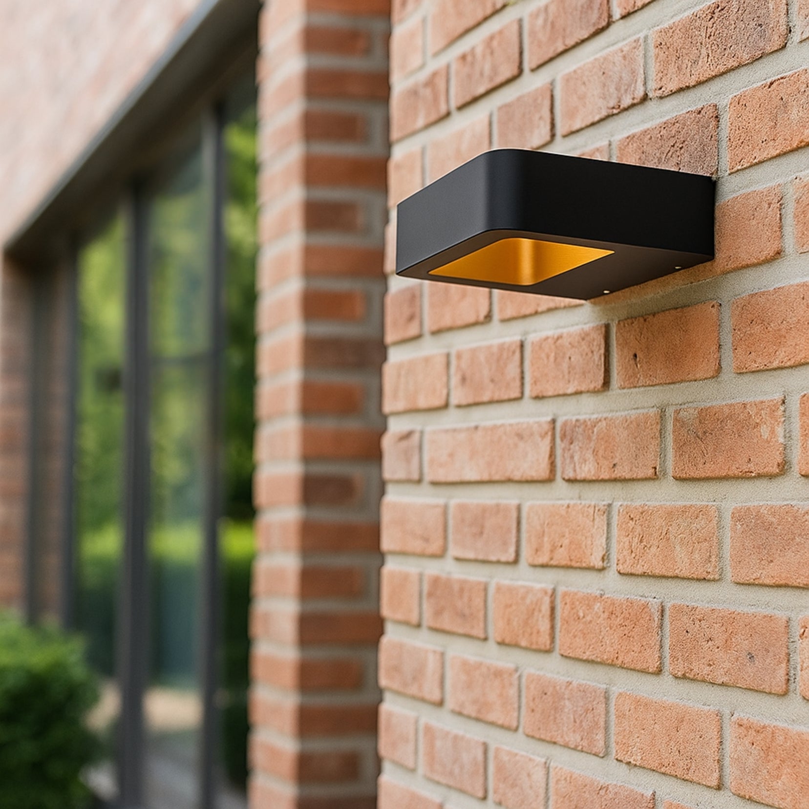Ledger outdoor wall lamp from Love Hohm on a brick wall