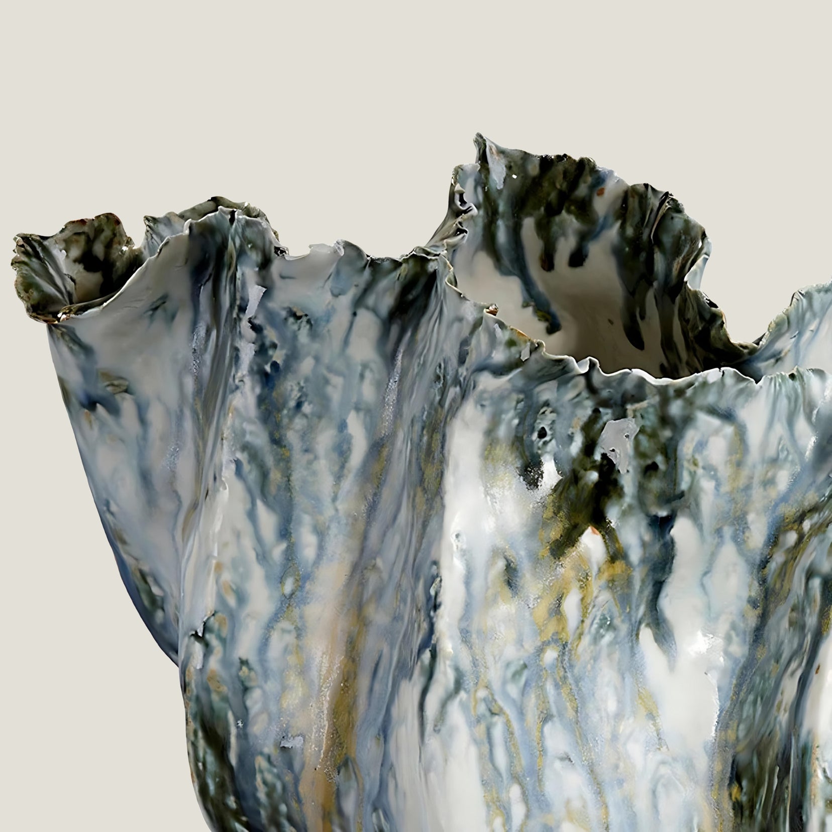 Marrow marble-patterned ceramic vase from Love Hohm on a light gray background