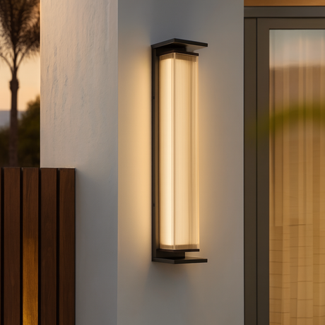 Sentinel outdoor wall lamp from Love Hohm on a building exterior.