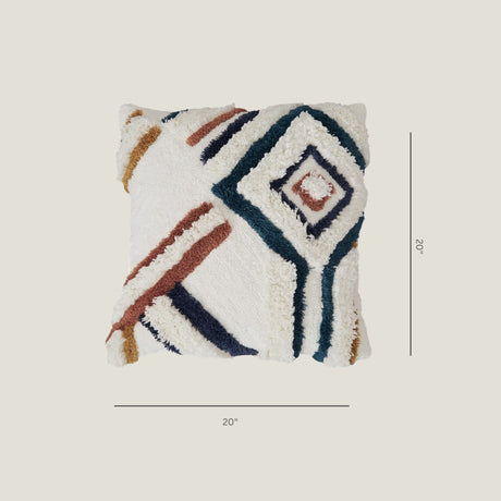 Stillwater decorative accent pillow from Love Hohm with geometric pattern on a white background